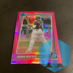 2021 Panini Donruss Optic Yermin Mercedes #186 Rated Rookie Pink Prizm